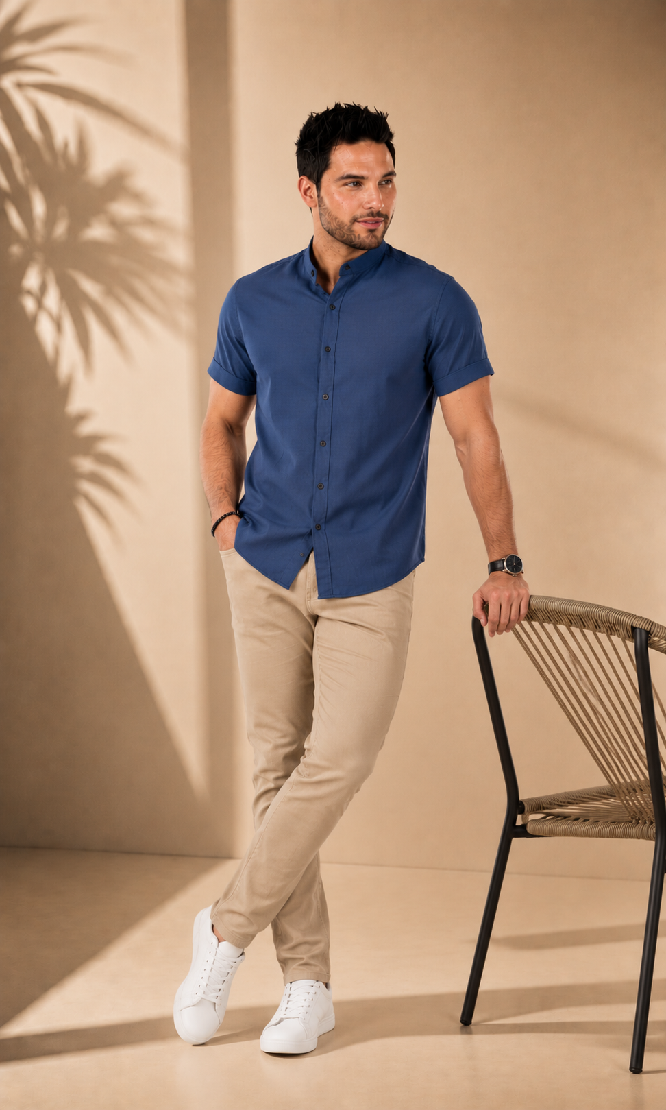 Camisa Manga Corta Neru En Tela Seda Fría