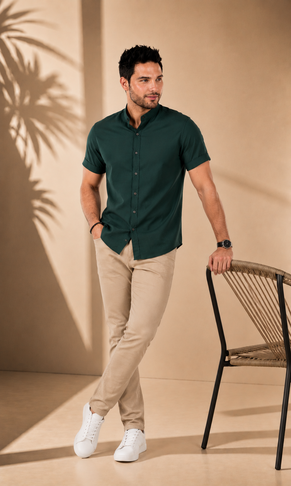 Camisa Manga Corta Neru En Tela Seda Fría