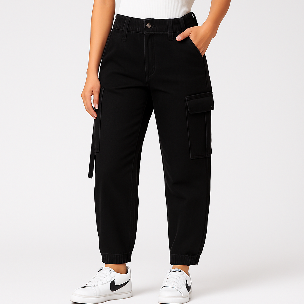 Pantalon Cargo color Negro Para Mujer
