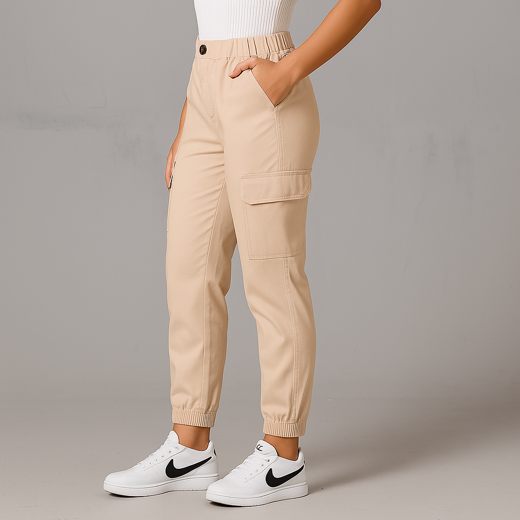 Pantalón Jogger Cargo Beige Mujer