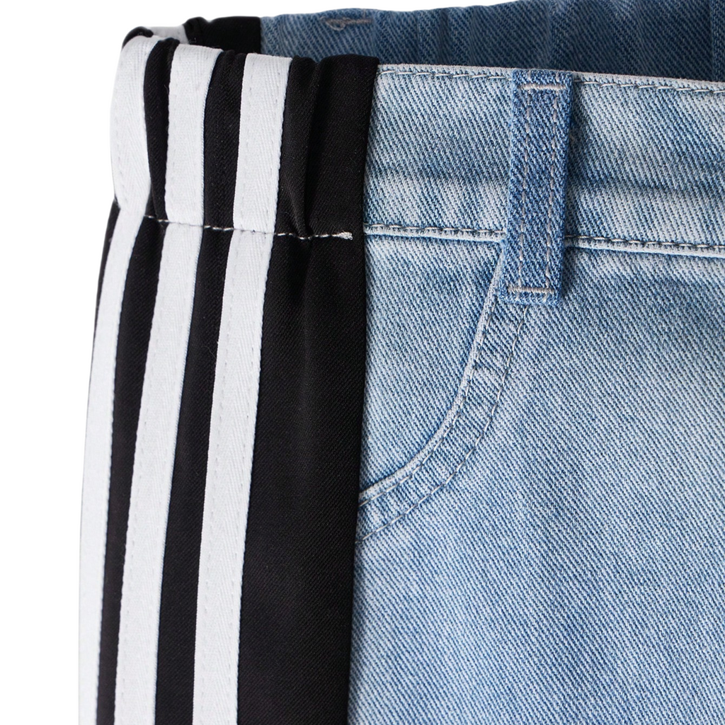 Jeans Wide Leg Mujer con Franjas Laterales