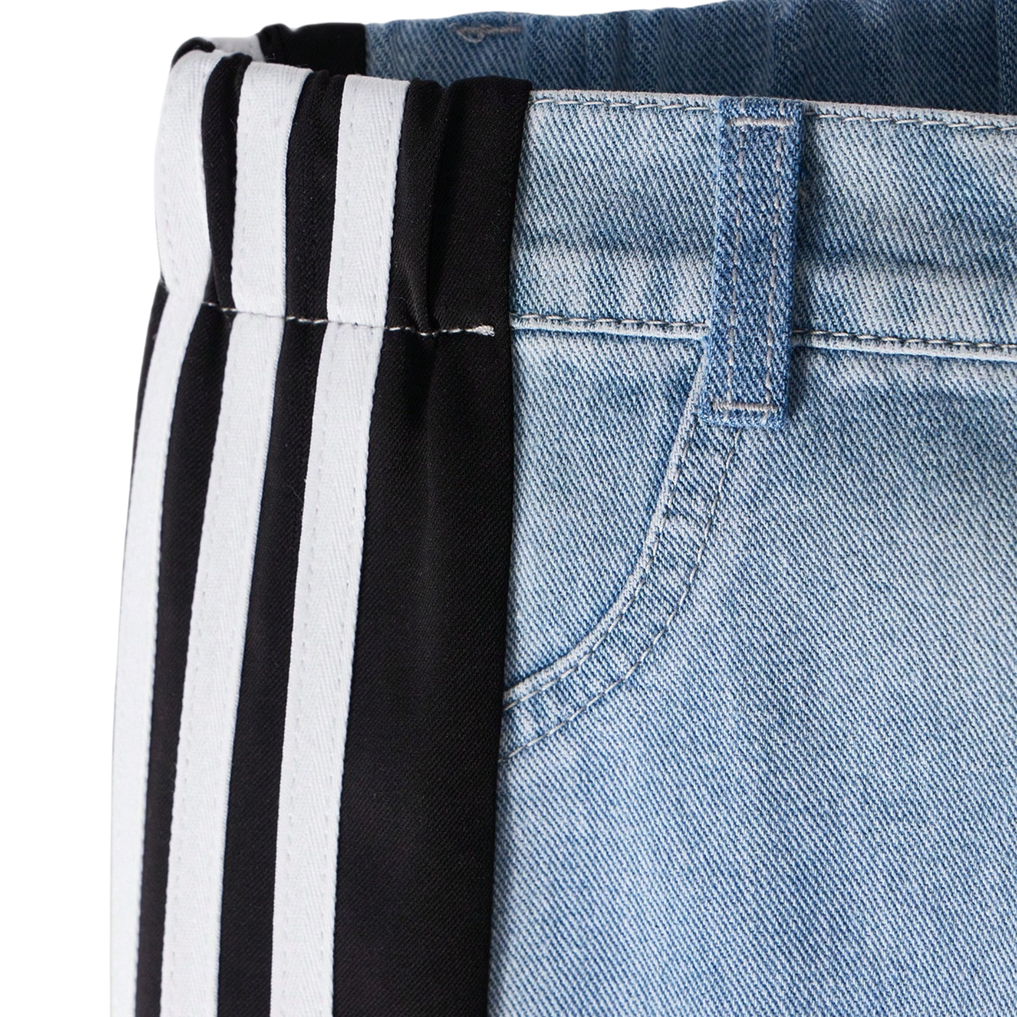 Jeans Wide Leg Mujer con Franjas Laterales