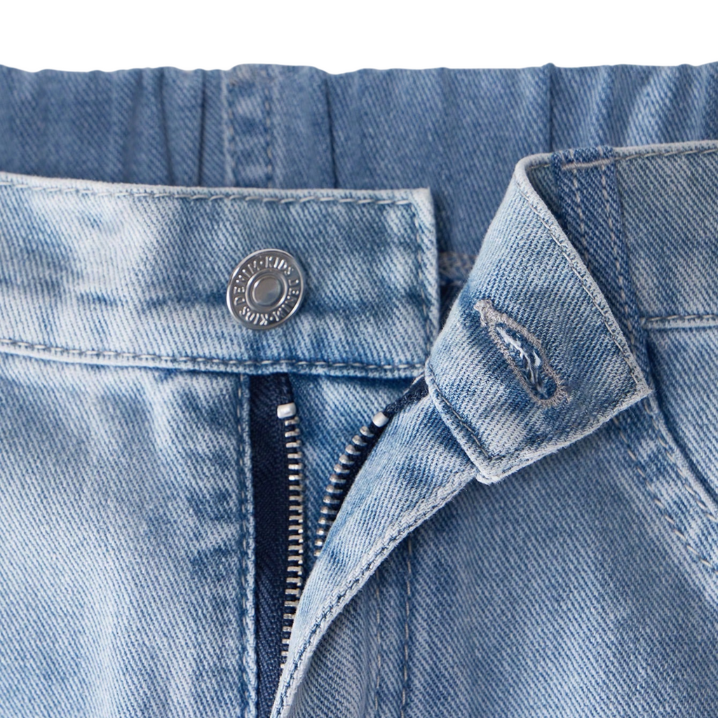 Jeans Wide Leg Mujer con Franjas Laterales