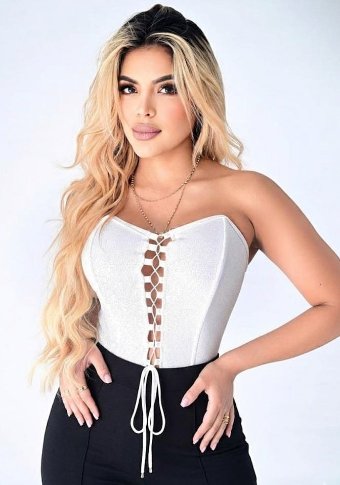 Corset Lux Con Ajuste Frontal | Blanco